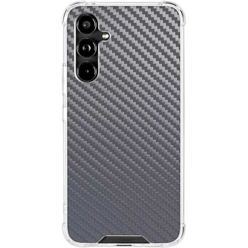 Silver Carbon Fiber Specialty Texture Material Galaxy A54 5G Clear Case