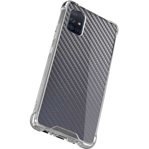 Silver Carbon Fiber Specialty Texture Material Galaxy A71 5G Clear Case