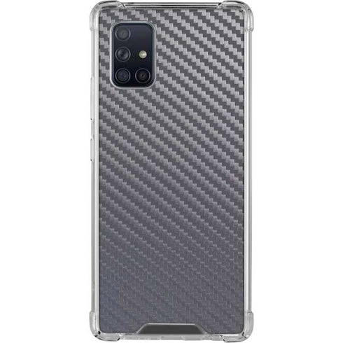 Silver Carbon Fiber Specialty Texture Material Galaxy A71 5G Clear Case