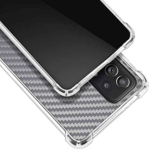 Silver Carbon Fiber Specialty Texture Material Galaxy A72 5G Clear Case