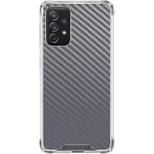 Silver Carbon Fiber Specialty Texture Material Galaxy A72 5G Clear Case