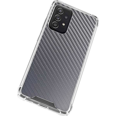 Silver Carbon Fiber Specialty Texture Material Galaxy A72 5G Clear Case