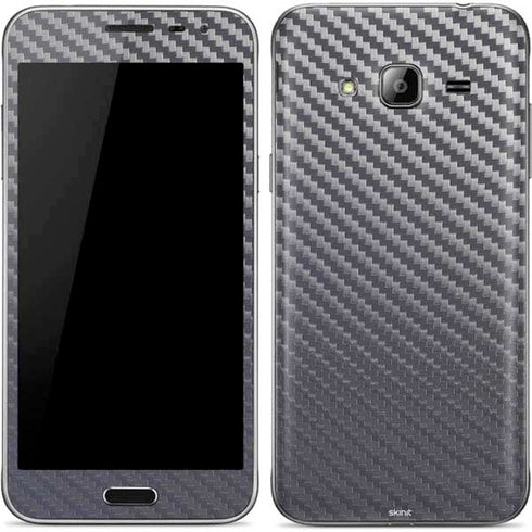 Silver Carbon Fiber Specialty Texture Material Galaxy J3 Skin