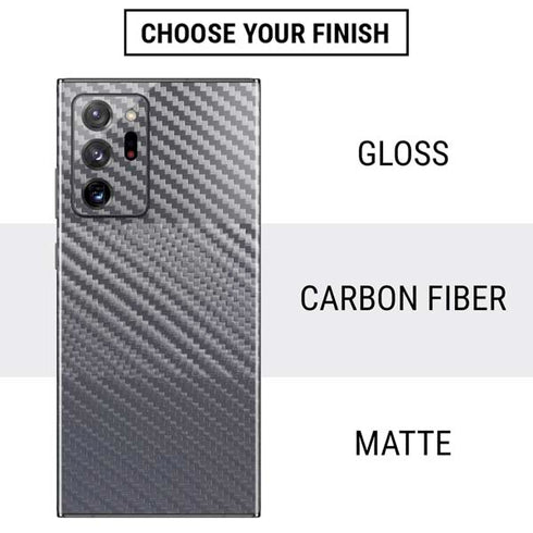 Silver Carbon Fiber Specialty Texture Material Galaxy Note20 Ultra 5G Skin