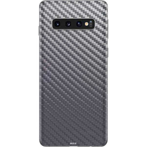 Silver Carbon Fiber Specialty Texture Material Galaxy S10 Skin