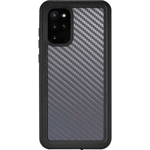 Silver Carbon Fiber Specialty Texture Material Galaxy S20 Plus Waterproof Case