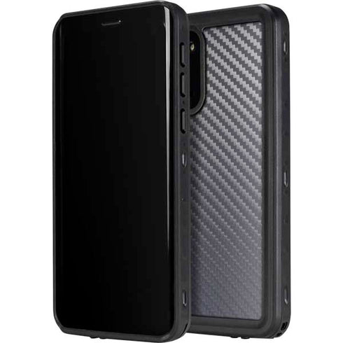 Silver Carbon Fiber Specialty Texture Material Galaxy S20 Plus Waterproof Case