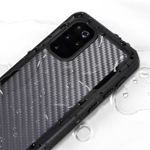 Silver Carbon Fiber Specialty Texture Material Galaxy S20 Plus Waterproof Case