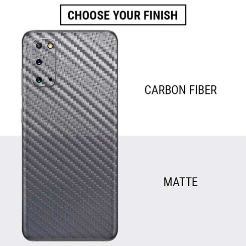 Silver Carbon Fiber Specialty Texture Material Galaxy S20 Skin