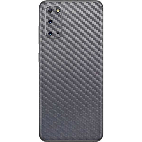 Silver Carbon Fiber Specialty Texture Material Galaxy S20 Skin