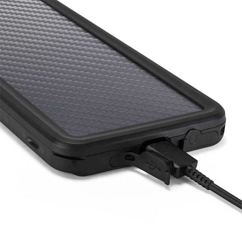 Silver Carbon Fiber Specialty Texture Material Galaxy S20 Waterproof Case