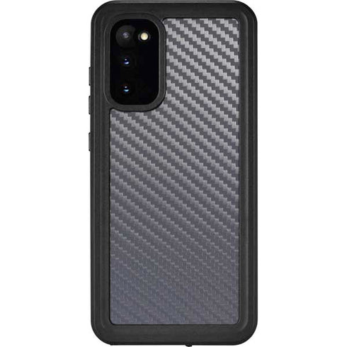 Silver Carbon Fiber Specialty Texture Material Galaxy S20 Waterproof Case