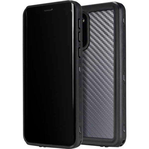 Silver Carbon Fiber Specialty Texture Material Galaxy S20 Waterproof Case