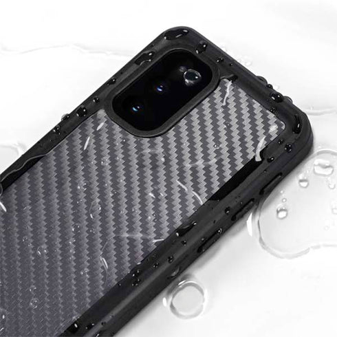 Silver Carbon Fiber Specialty Texture Material Galaxy S20 Waterproof Case