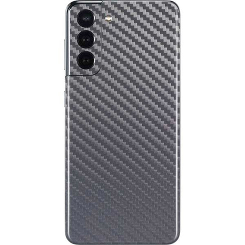 Silver Carbon Fiber Specialty Texture Material Galaxy S21 5G Skin