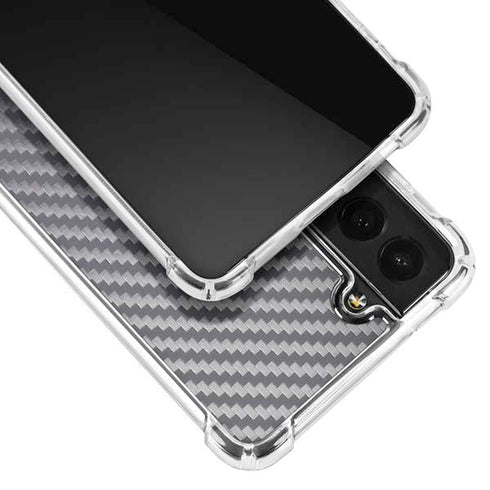 Silver Carbon Fiber Specialty Texture Material Galaxy S21 Plus 5G Clear Case