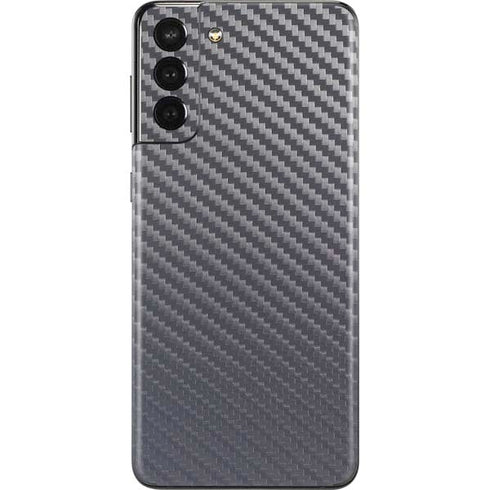 Silver Carbon Fiber Specialty Texture Material Galaxy S21 Plus 5G Skin