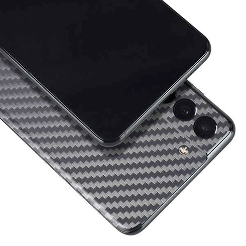 Silver Carbon Fiber Specialty Texture Material Galaxy S21 Plus 5G Skin