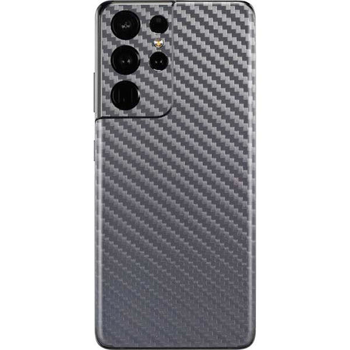 Silver Carbon Fiber Specialty Texture Material Galaxy S21 Ultra 5G Skin