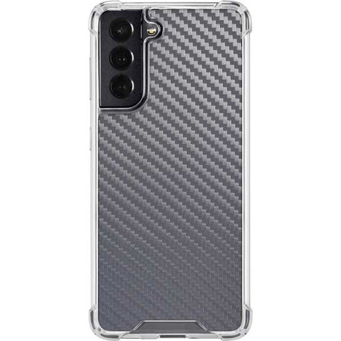 Silver Carbon Fiber Specialty Texture Material Galaxy S22 Clear Case