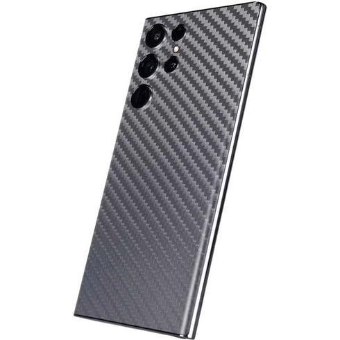 Silver Carbon Fiber Specialty Texture Material Galaxy S22 Ultra Skin