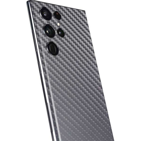 Silver Carbon Fiber Specialty Texture Material Galaxy S22 Ultra Skin