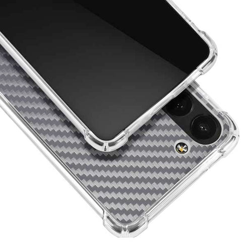 Silver Carbon Fiber Specialty Texture Material Galaxy S23 Clear Case