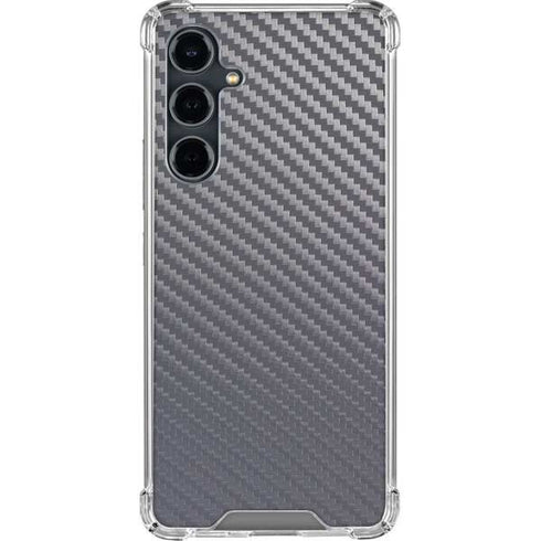 Silver Carbon Fiber Specialty Texture Material Galaxy S23 FE Clear Case
