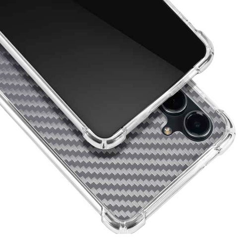Silver Carbon Fiber Specialty Texture Material Galaxy S23 FE Clear Case