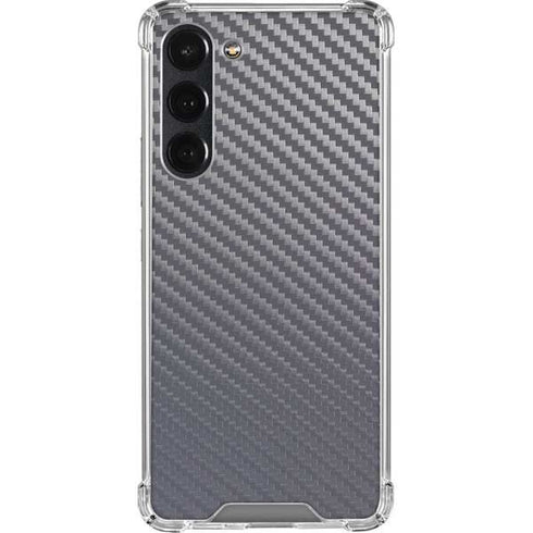 Silver Carbon Fiber Specialty Texture Material Galaxy S23 Plus Clear Case