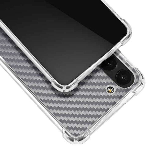Silver Carbon Fiber Specialty Texture Material Galaxy S23 Plus Clear Case