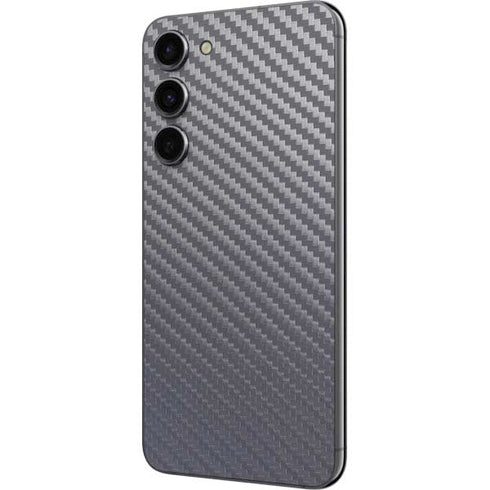 Silver Carbon Fiber Specialty Texture Material Galaxy S23 Plus Skin