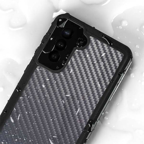 Silver Carbon Fiber Specialty Texture Material Galaxy S23 Plus Waterproof Case