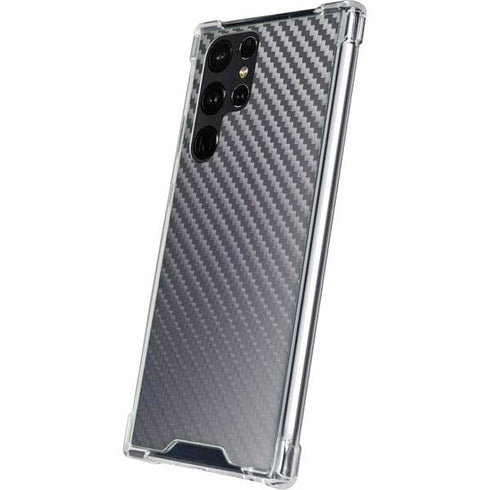 Silver Carbon Fiber Specialty Texture Material Galaxy S23 Ultra Clear Case