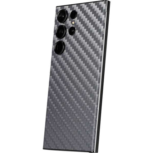 Silver Carbon Fiber Specialty Texture Material Galaxy S23 Ultra Skin