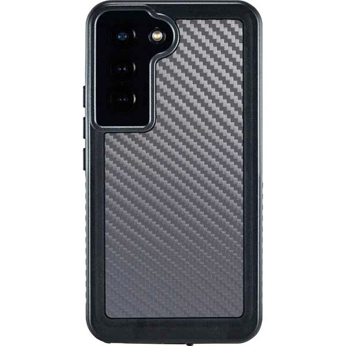 Silver Carbon Fiber Specialty Texture Material Galaxy S23 Waterproof Case