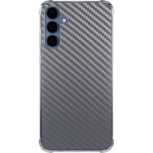 Silver Carbon Fiber Specialty Texture Material Galaxy S24 Clear Case