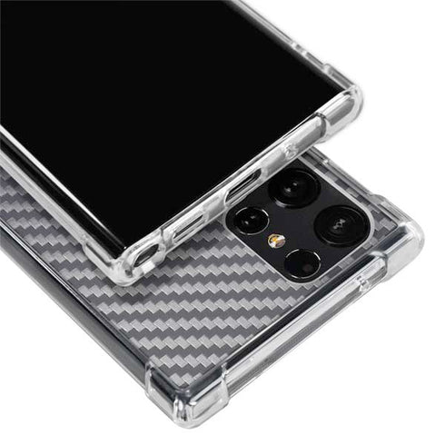 Silver Carbon Fiber Specialty Texture Material Galaxy S24 Ultra Clear Case