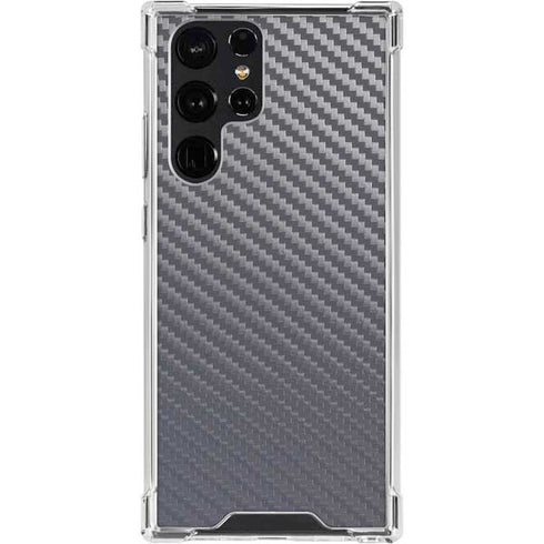 Silver Carbon Fiber Specialty Texture Material Galaxy S24 Ultra Clear Case