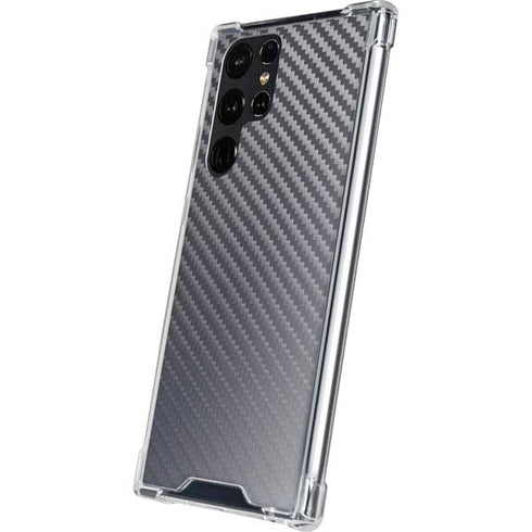 Silver Carbon Fiber Specialty Texture Material Galaxy S24 Ultra Clear Case