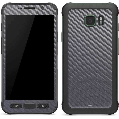 Silver Carbon Fiber Specialty Texture Material Galaxy S7 Active Skin