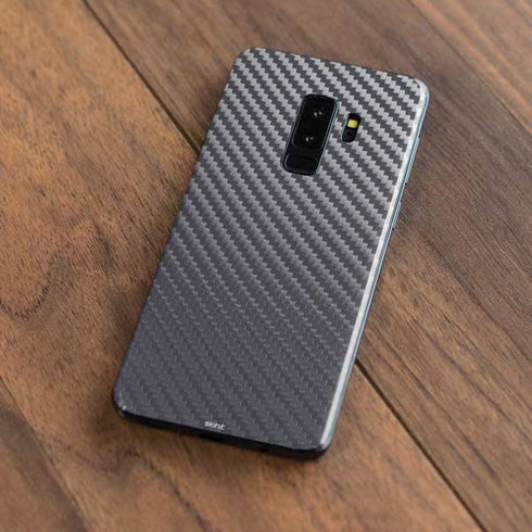 Silver Carbon Fiber Specialty Texture Material Galaxy S9 Plus Skin