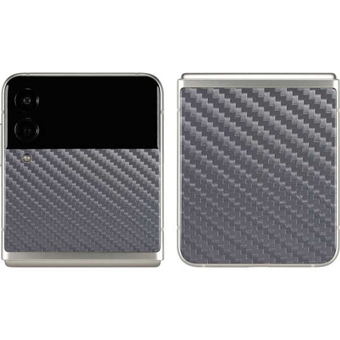 Silver Carbon Fiber Specialty Texture Material Galaxy Z Flip3 5G Skin