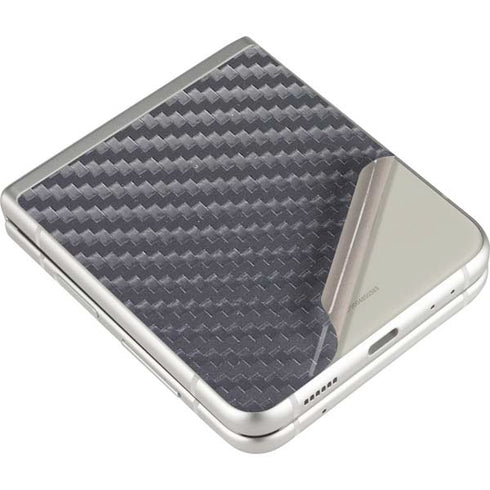Silver Carbon Fiber Specialty Texture Material Galaxy Z Flip3 5G Skin
