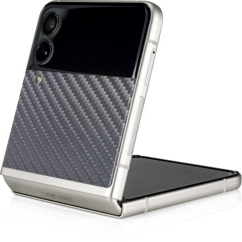 Silver Carbon Fiber Specialty Texture Material Galaxy Z Flip4 5G Skin