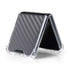 Silver Carbon Fiber Specialty Texture Material Galaxy Z Flip5 5G Clear Case