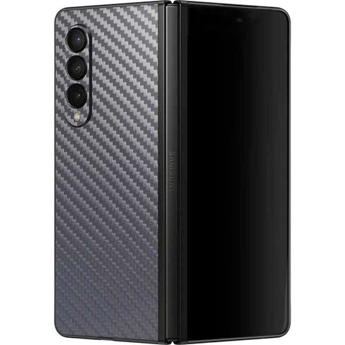 Silver Carbon Fiber Specialty Texture Material Galaxy Z Fold3 5G Skin