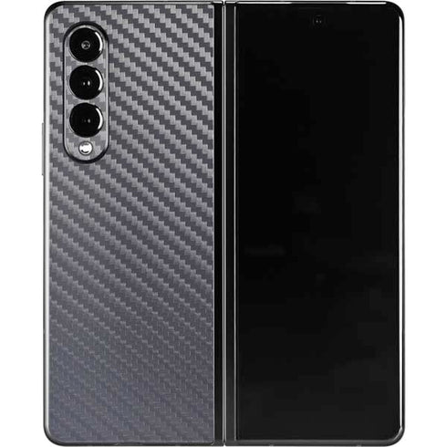 Silver Carbon Fiber Specialty Texture Material Galaxy Z Fold3 5G Skin