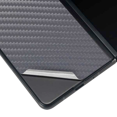 Silver Carbon Fiber Specialty Texture Material Galaxy Z Fold3 5G Skin