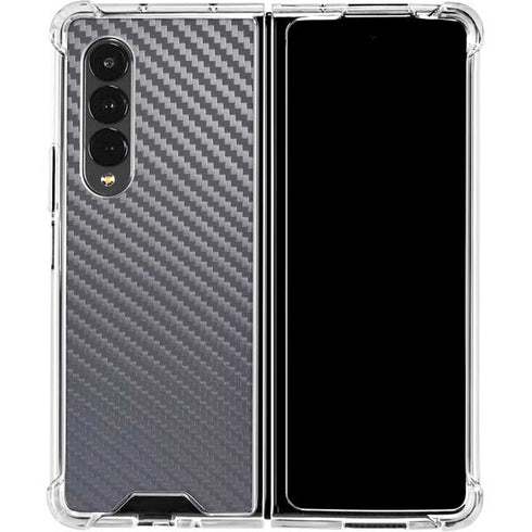 Silver Carbon Fiber Specialty Texture Material Galaxy Z Fold4 5G Clear Case